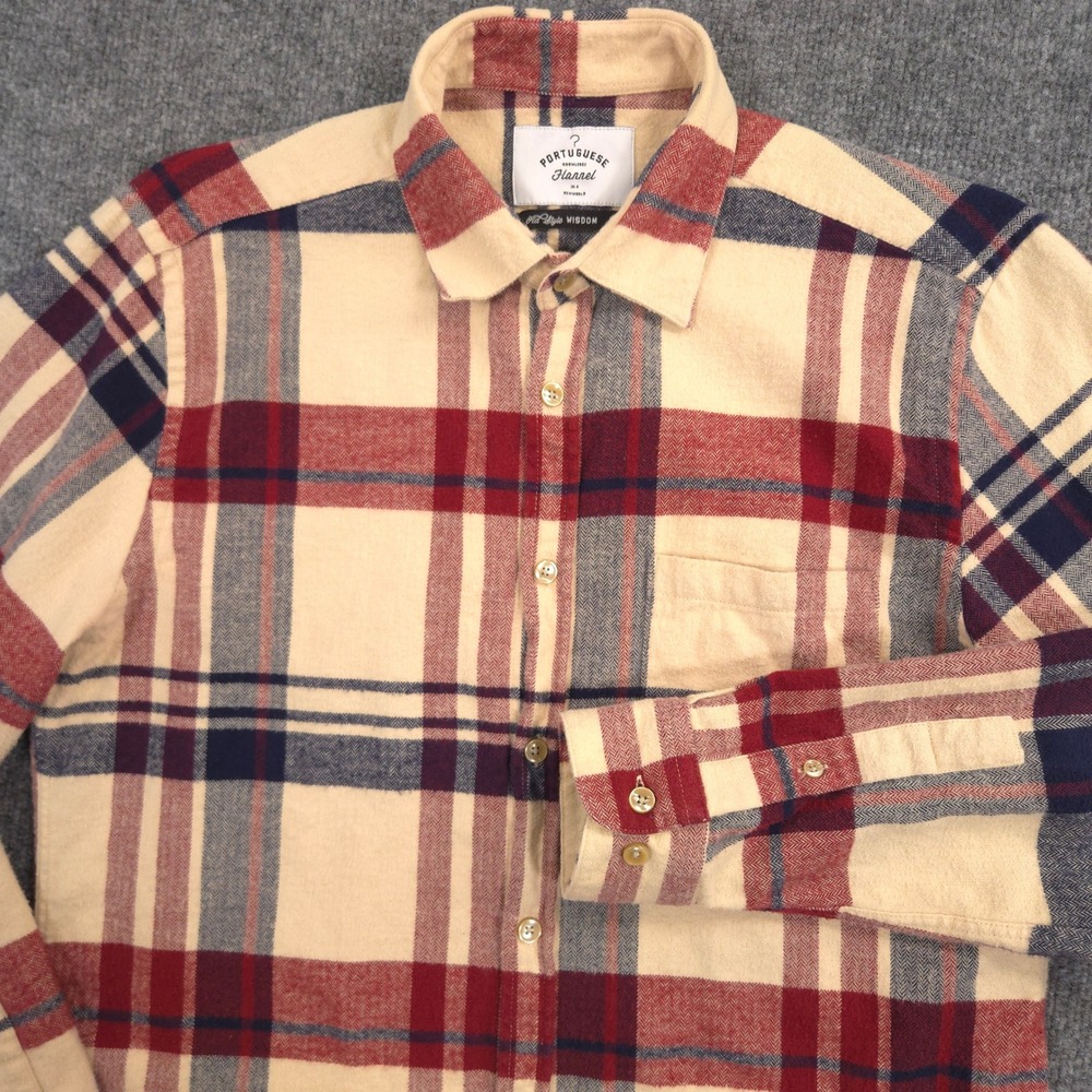 Portuguese Flannel Coachella Shirt Mens M Plaid Soft Brushed Cotton Huckberry